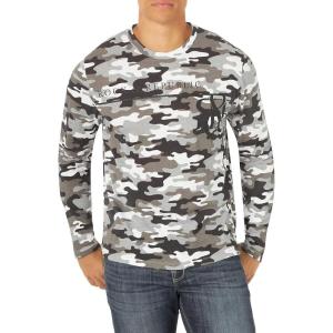 imageRock ampamp Republic Mens Long Sleeve TShirtBlack  White Camo Logo