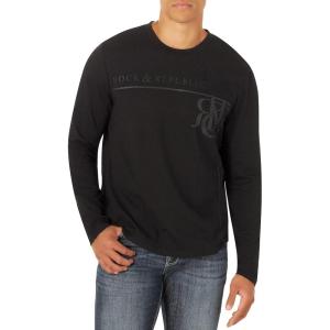imageRock ampamp Republic Mens Long Sleeve TShirtBlack With Black Logo
