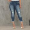 imageRock ampamp Republic Womens Denim Rx Fever Stretch Crop Capri JeanOverdosemedium Indigo Destructed