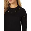 imageRock ampamp Republic Womens Grommet Cropped Crew Neck SweatshirtBlack