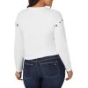 imageRock ampamp Republic Womens Grommet Cropped Crew Neck SweatshirtWhite