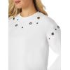 imageRock ampamp Republic Womens Grommet Cropped Crew Neck SweatshirtWhite