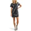 imageRock ampamp Republic Womens Short Sleeve Tee Shirt DressFaux Leather After Hours
