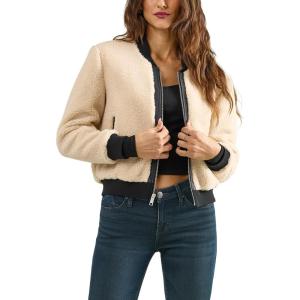 imageRock ampamp Republic Womens Bomber JacketCream Faux Sherpa