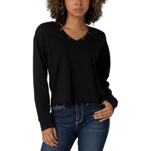 imageRock ampamp Republic Womens VNeck Pullover SweatshirtBlack