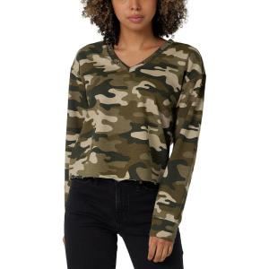 imageRock ampamp Republic Womens VNeck Pullover SweatshirtGreen Camo
