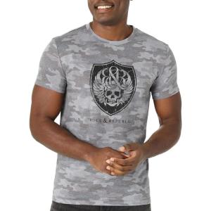 imageRock ampamp Republic Mens Graphic TeeBlue Camo